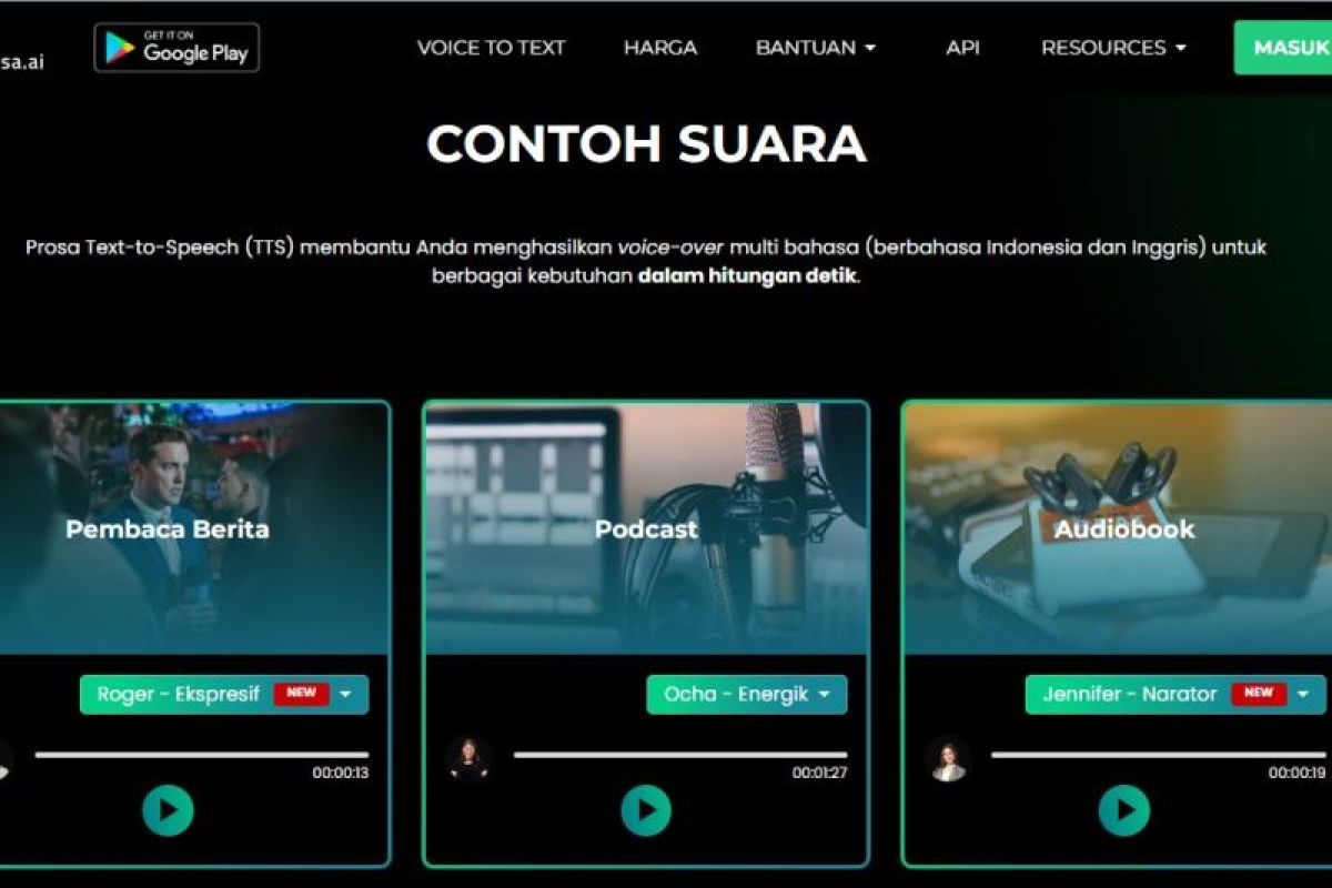 Prosa.ai hadirkan barang pengubah teks jadi pengumuman berbahasa Indonesi